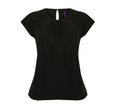 HENBURY LADIES PLEAT FRONT S/S BLOUSE