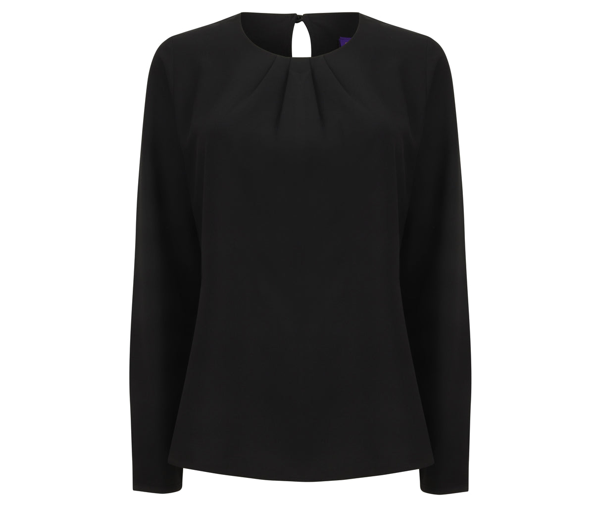 HENBURY LADIES' PLEAT FRONT LONG SLEEVED BLOUSE
