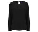 HENBURY LADIES' PLEAT FRONT LONG SLEEVED BLOUSE