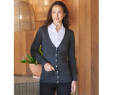 LADIES V-NECK BUTTON CARDIGAN