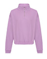 JUST HOODS WOMEN'S CROPPED 1/4 ZIP SWEAT
