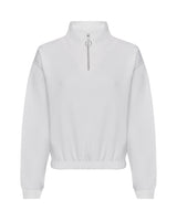 JUST HOODS WOMEN'S CROPPED 1/4 ZIP SWEAT