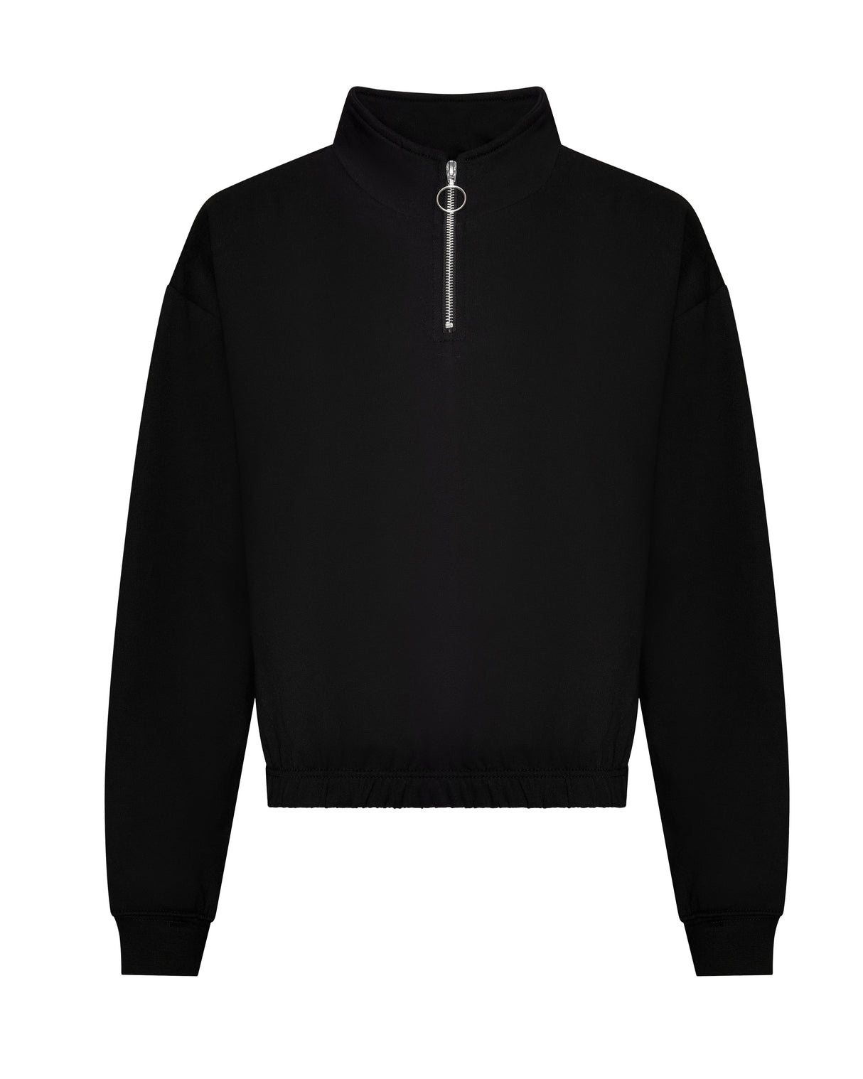 JUST HOODS WOMEN'S CROPPED 1/4 ZIP SWEAT