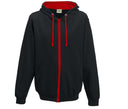 JUST HOODS VARSITY ZIP-UP HOODIE