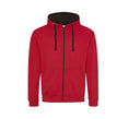 JUST HOODS VARSITY ZIP-UP HOODIE