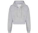 JUST HOODS WOMEN'S FASHION CROPPED ZIP HOODIE
