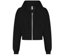 JUST HOODS WOMEN'S FASHION CROPPED ZIP HOODIE