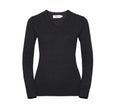 RUSSELL LADIES' V-NECK KNITTED PULLOVER