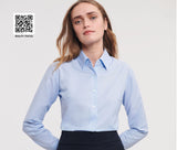 RUSSELL COLLECTION LADIES' LONG SLEEVE TAILORED OXFORD SHIRT