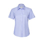 RUSSELL COLLECTION LADIES' SHORT SLEEVE TAILORED OXFORD SHIRT
