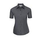 RUSSELL COLLECTION LADIES' SHORT SLEEVE CLASSIC POLYCOTTON POPLIN SHIRT