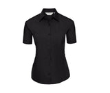 RUSSELL COLLECTION LADIES' SHORT SLEEVE CLASSIC POLYCOTTON POPLIN SHIRT