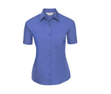 RUSSELL COLLECTION LADIES' SHORT SLEEVE CLASSIC POLYCOTTON POPLIN SHIRT