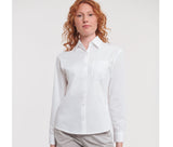 RUSSELL COLLECTION LADIES' LONG SLEEVE CLASSIC PURE COTTON POPLIN SHIRT