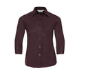 RUSSELL COLLECTION LADIES' 3/4 SLEEVE FITTED STRETCH SHIRT