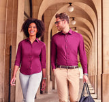 RUSSELL COLLECTION LADIES' 3/4 SLEEVE FITTED STRETCH SHIRT