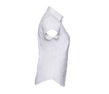 RUSSELL COLLECTION LADIES' SHORT SLEEVE FITTED STRETCH SHIRT