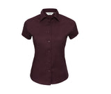RUSSELL COLLECTION LADIES' SHORT SLEEVE FITTED STRETCH SHIRT