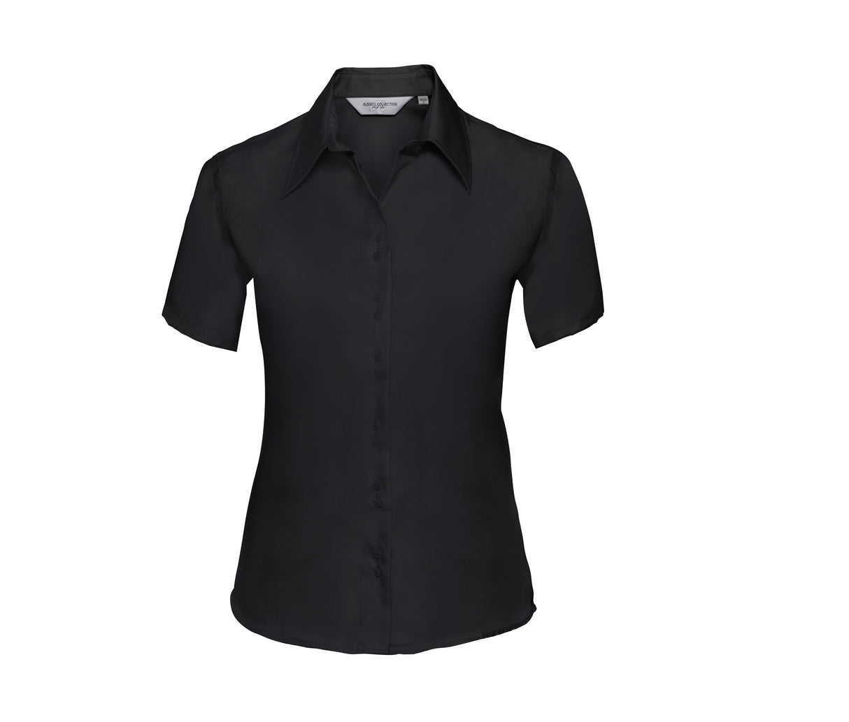 RUSSELL COLLECTION LADIES' SHORT SLEEVE TAILORED ULTIMATE NON-IRON SHIRT