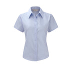 RUSSELL COLLECTION LADIES' SHORT SLEEVE TAILORED ULTIMATE NON-IRON SHIRT
