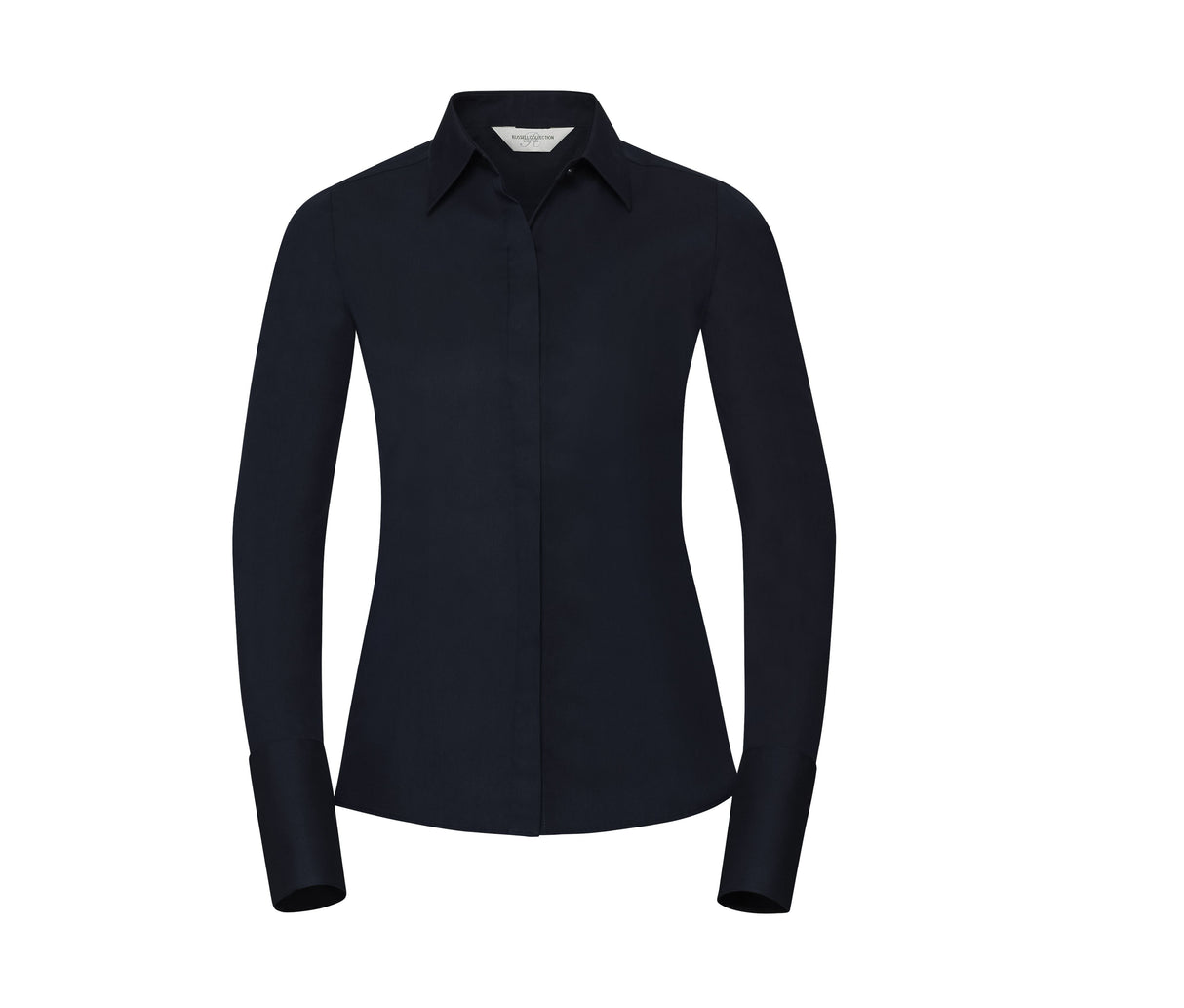 RUSSELL COLLECTION LADIES' LONG SLEEVE FITTED ULTIMATE STRETCH SHIRT