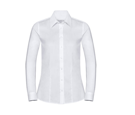 LADIES' LONG SLEEVE TAILORED HERRINGBONE SHIRT