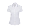 LADIES' SHORT SLEEVE TAILORED HERRINGBONE SHIRT