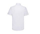 RUSSELL COLLECTION MEN'S SHORT SLEEVE TAILORED OXFORD SHIRT