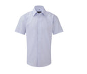 RUSSELL COLLECTION MEN'S SHORT SLEEVE TAILORED OXFORD SHIRT
