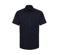 RUSSELL COLLECTION MEN'S SHORT SLEEVE TAILORED OXFORD SHIRT