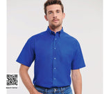 RUSSELL COLLECTION MEN'S SHORT SLEEVE CLASSIC OXFORD SHIRT