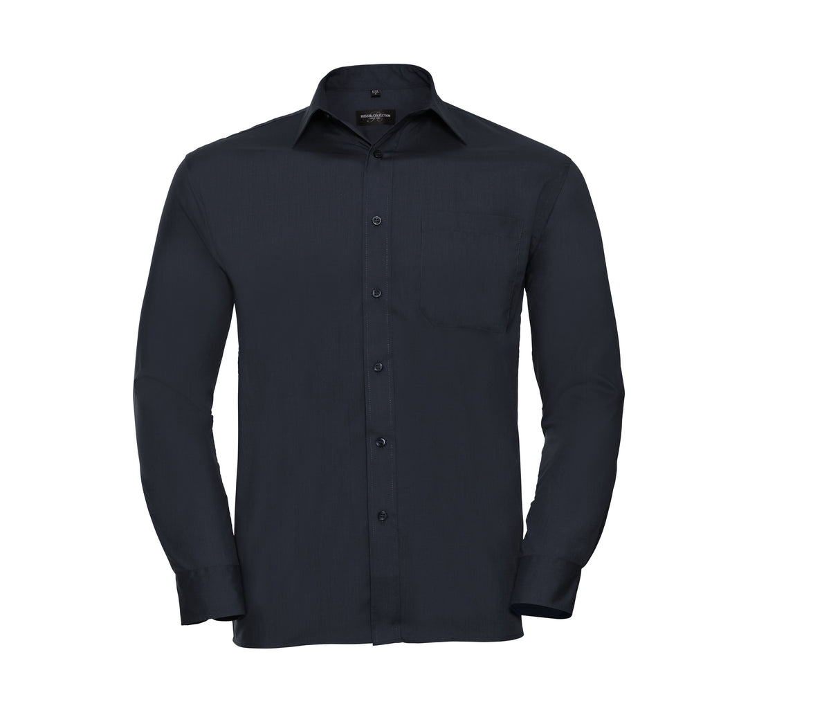 RUSSELL COLLECTION MEN'S LONG SLEEVE CLASSIC POLYCOTTON POPLIN SHIRT