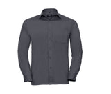 RUSSELL COLLECTION MEN'S LONG SLEEVE CLASSIC POLYCOTTON POPLIN SHIRT
