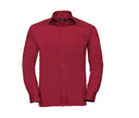 RUSSELL COLLECTION MEN'S LONG SLEEVE CLASSIC POLYCOTTON POPLIN SHIRT