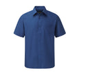 RUSSELL COLLECTION MEN'S SHORT SLEEVE CLASSIC POLYCOTTON POPLIN SHIRT