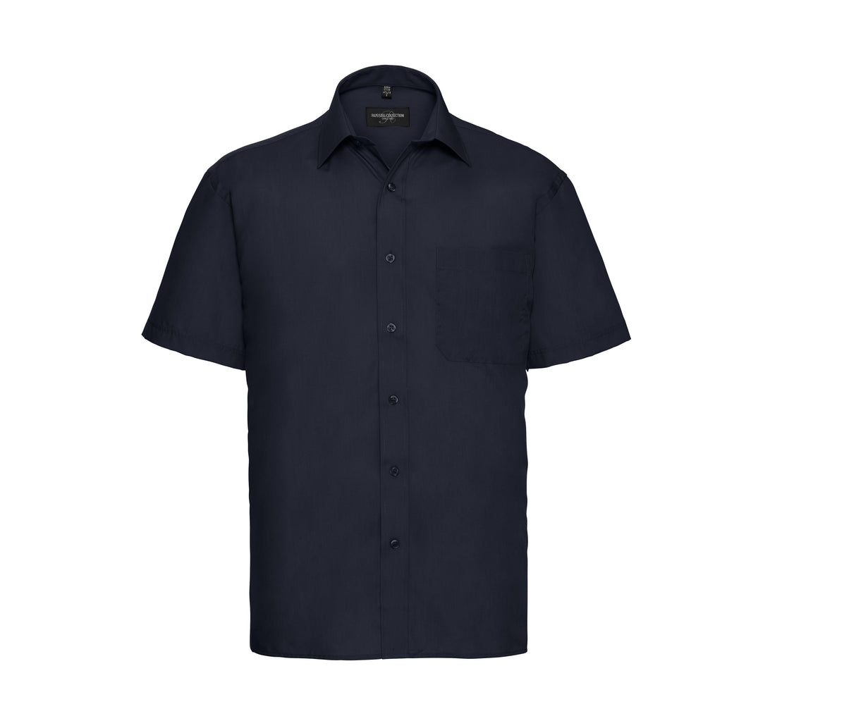 RUSSELL COLLECTION MEN'S SHORT SLEEVE CLASSIC POLYCOTTON POPLIN SHIRT