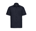 RUSSELL COLLECTION MEN'S SHORT SLEEVE CLASSIC POLYCOTTON POPLIN SHIRT
