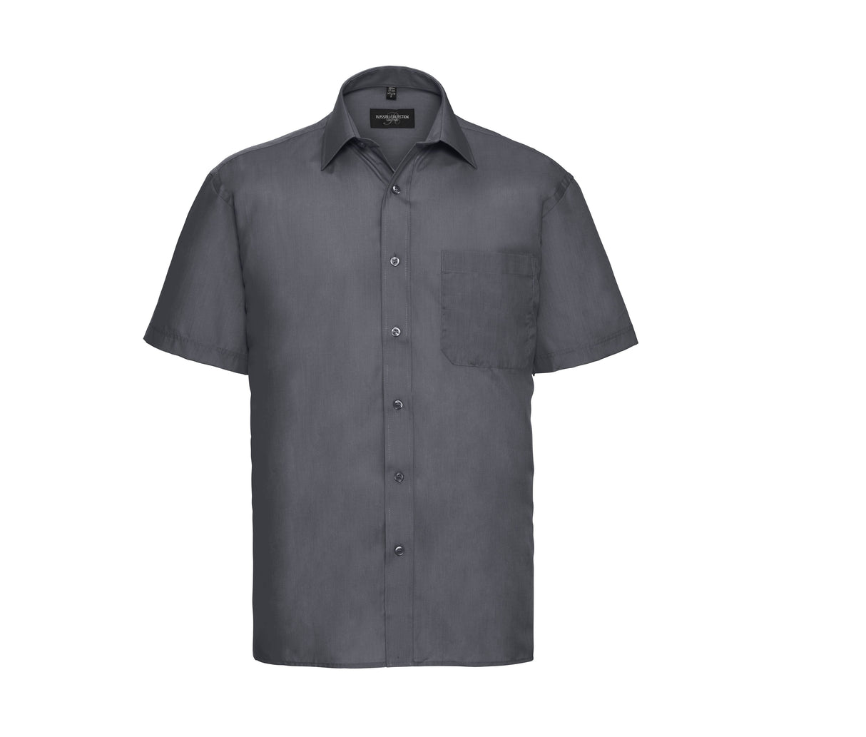 RUSSELL COLLECTION MEN'S SHORT SLEEVE CLASSIC POLYCOTTON POPLIN SHIRT
