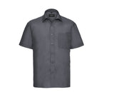RUSSELL COLLECTION MEN'S SHORT SLEEVE CLASSIC POLYCOTTON POPLIN SHIRT