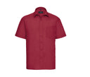 RUSSELL COLLECTION MEN'S SHORT SLEEVE CLASSIC POLYCOTTON POPLIN SHIRT