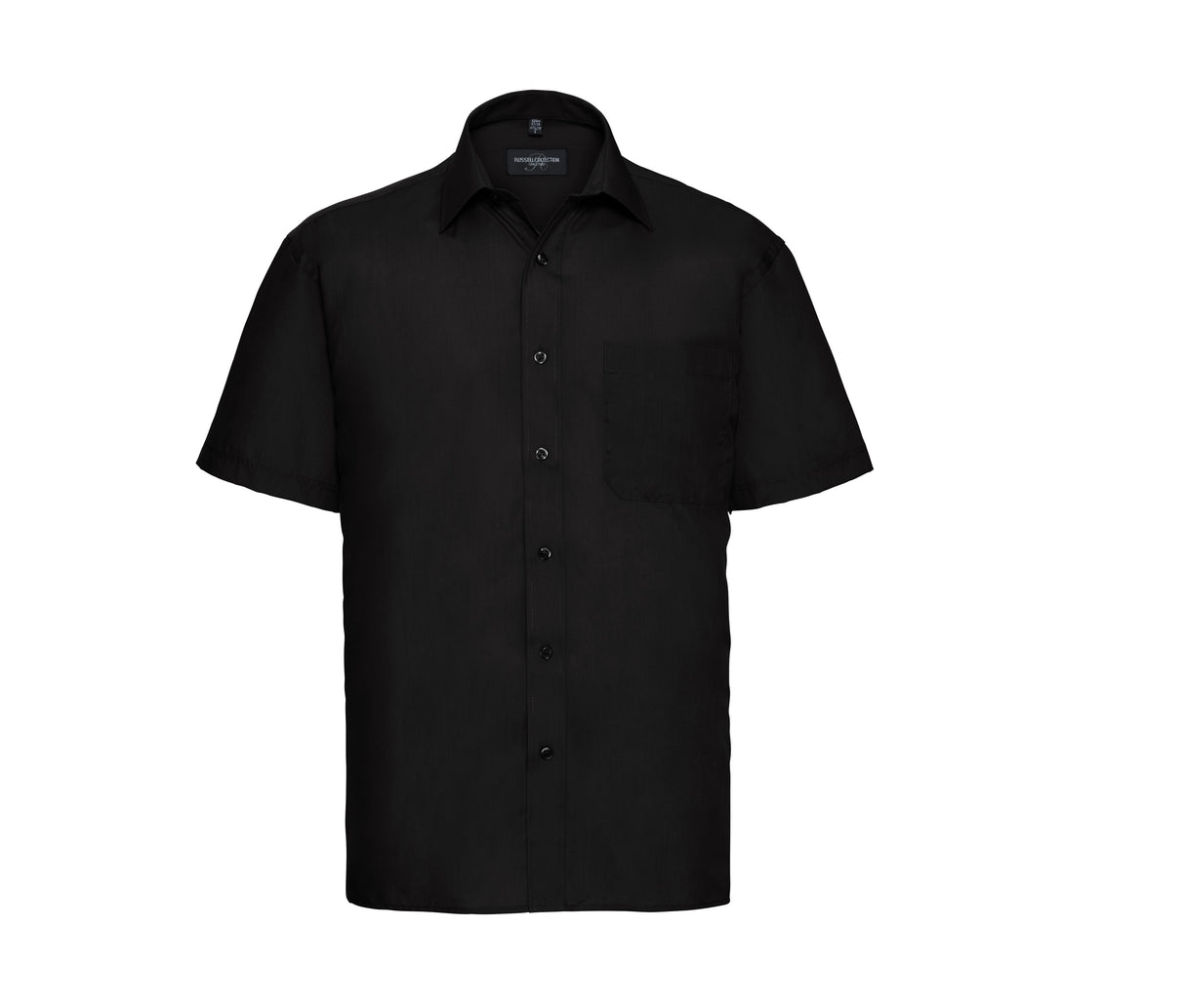 RUSSELL COLLECTION MEN'S SHORT SLEEVE CLASSIC POLYCOTTON POPLIN SHIRT