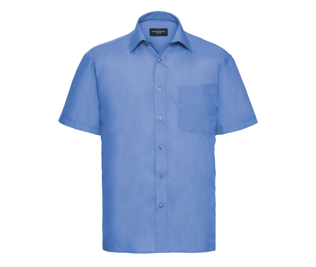RUSSELL COLLECTION MEN'S SHORT SLEEVE CLASSIC POLYCOTTON POPLIN SHIRT