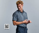 RUSSELL COLLECTION MEN'S SHORT SLEEVE CLASSIC POLYCOTTON POPLIN SHIRT