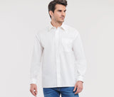 RUSSELL COLLECTION MEN'S LONG SLEEVE CLASSIC PURE COTTON POPLIN SHIRT
