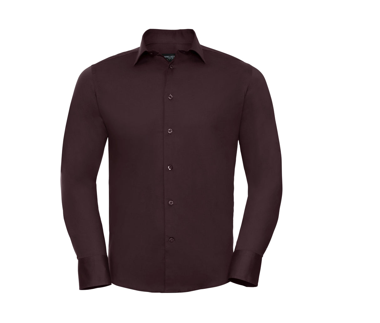 RUSSELL COLLECTION MEN'S LONG SLEEVE FITTED STRETCH SHIRT
