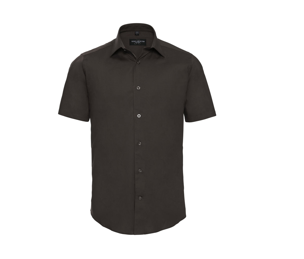 RUSSELL COLLECTION MEN'S SHORT SLEEVE FITTED STRETCH SHIRT