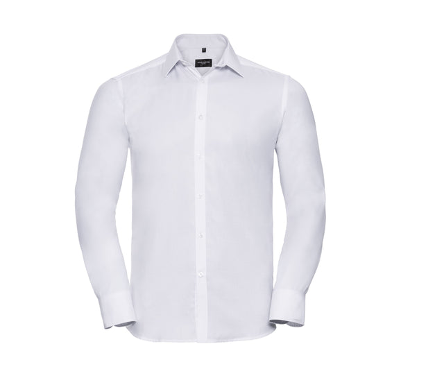 MEN'S LONG SLEEVE TAILORED HERRINGBONE SHIRT