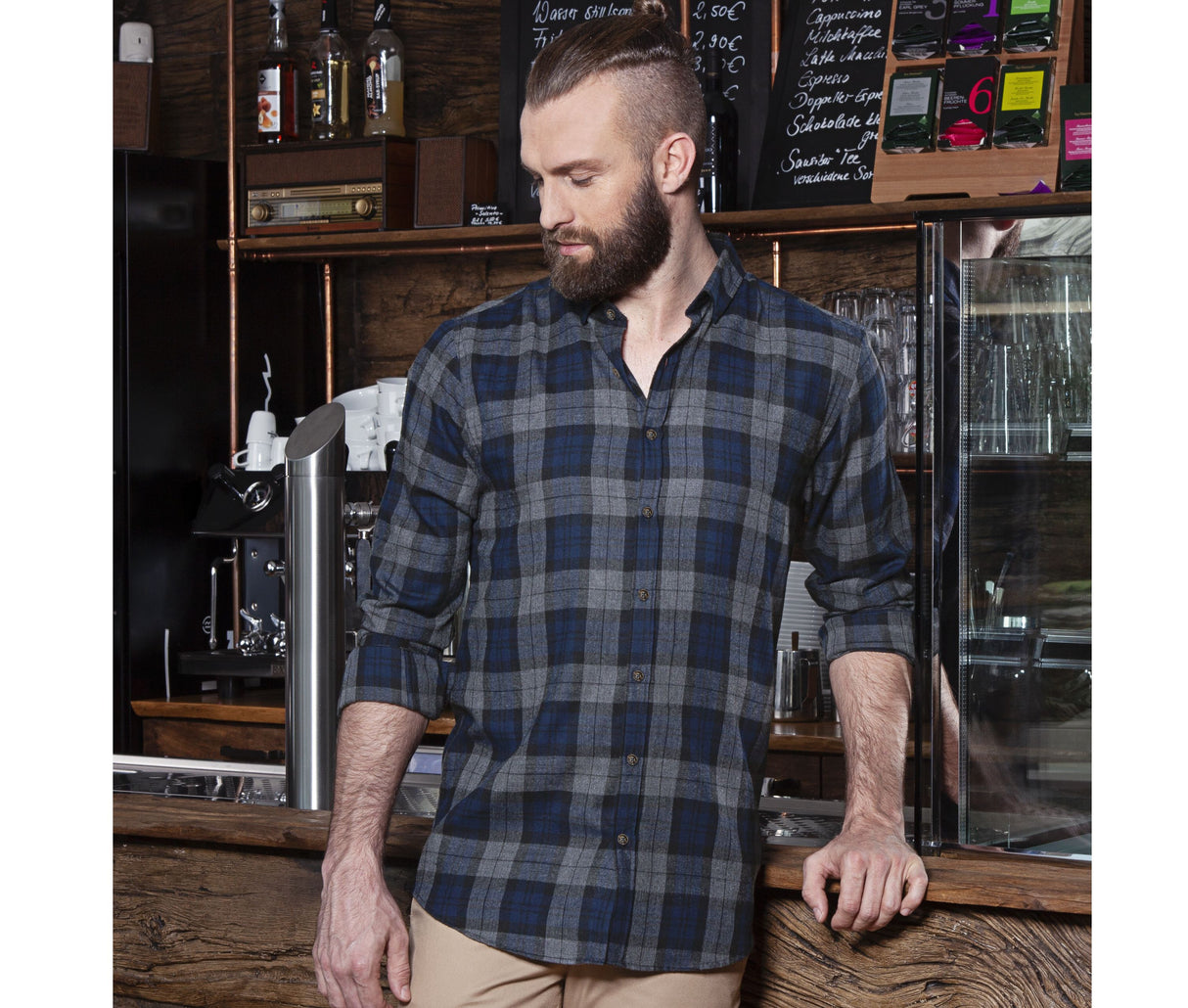 Men's checked shirt urban style