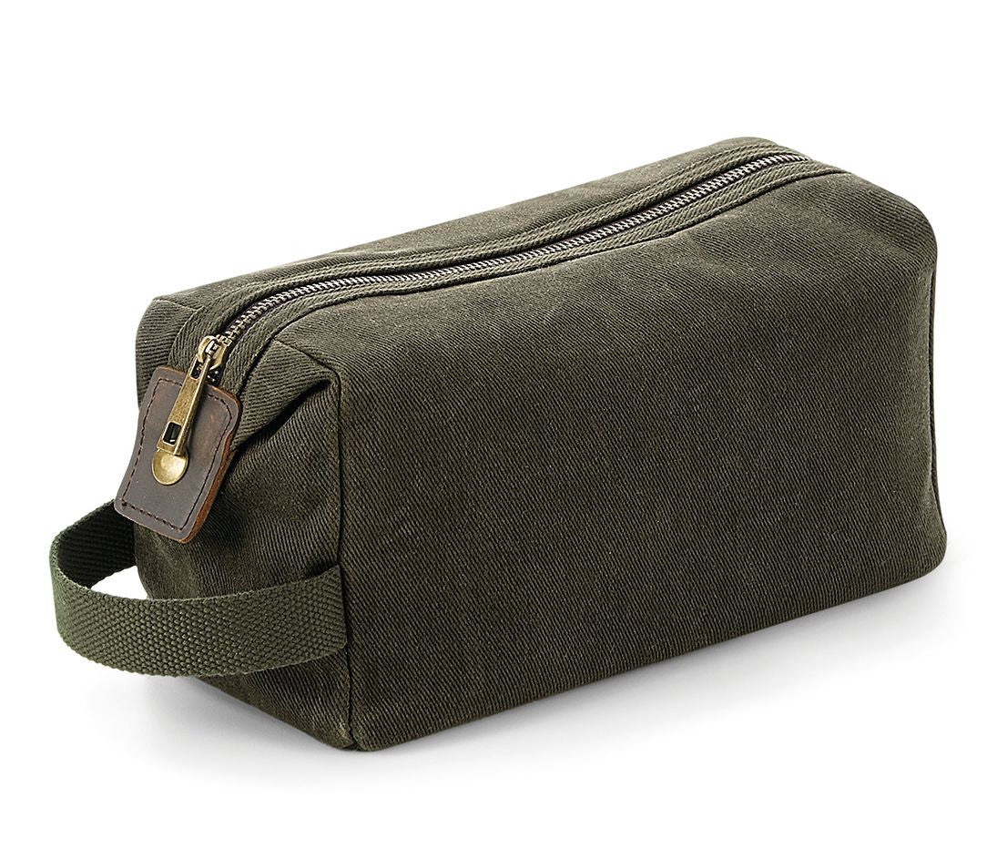 QUADRA HERITAGE WAXED CANVAS WASH BAG