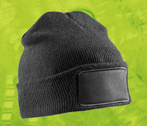 RECYCLED DOUBLE KNIT PRINTERS BEANIE